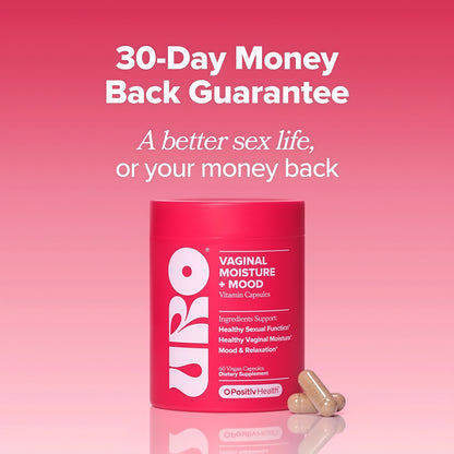 O Positiv URO Vaginal Moisture & Mood – Formulated to Support Vaginal Moisture, Mood & Relaxation – with KSM-66® Ashwagandha, Ginkgo Biloba, Mucuna pruriens, and GABA – 30 Servings