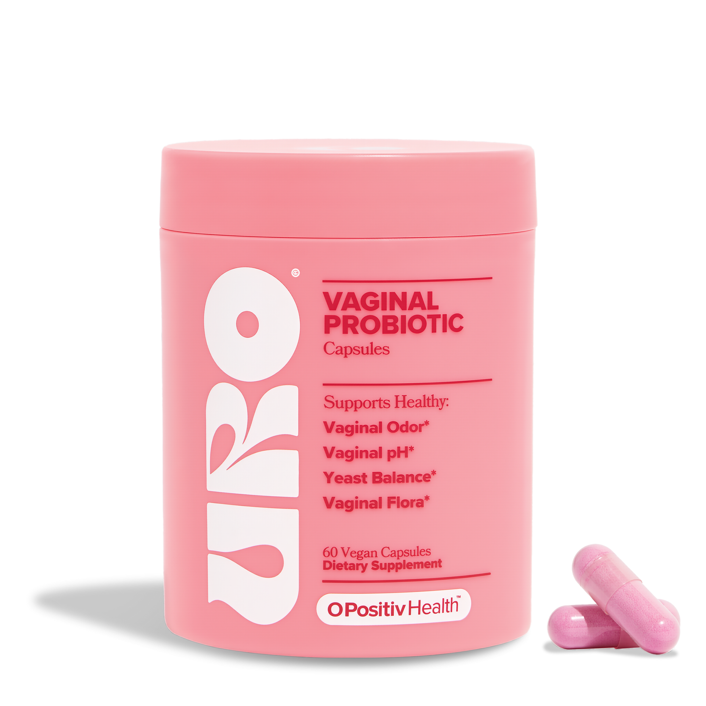 O Positiv URO Vaginal Probiotics for Women pH Balance with Prebiotics & Lactobacillus – Vaginal Health Supplement – Support Healthy Vaginal Odor & Flora, 60 Count (Pack of 1), 1 Month Supply