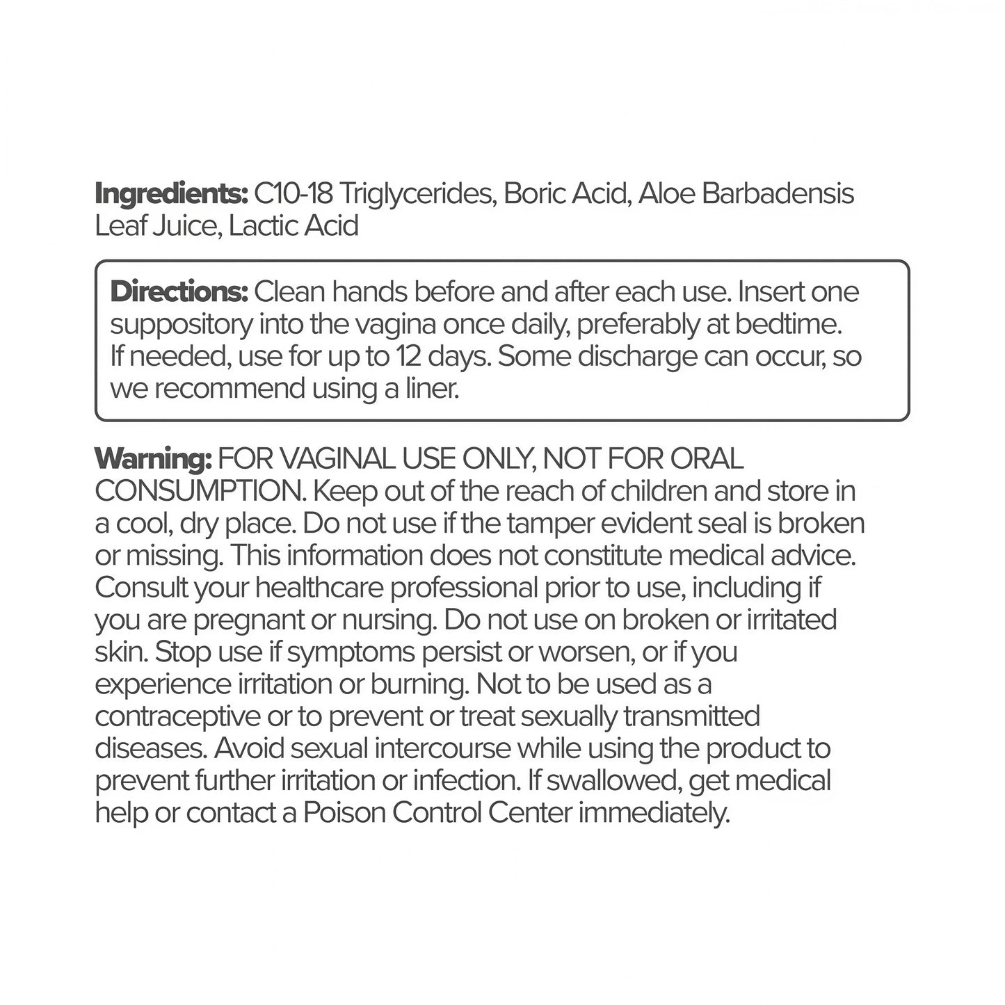 O Positiv URO Boric Acid Vaginal Suppository – with Lactic Acid, and Aloe for Fast Relief and Vaginal Odor Control – Vegan, Free from Parabens, Dyes, and Fragrances – 12 Count (Pack of 1)