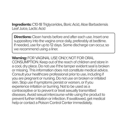 O Positiv URO Boric Acid Vaginal Suppository – with Lactic Acid, and Aloe for Fast Relief and Vaginal Odor Control – Vegan, Free from Parabens, Dyes, and Fragrances – 12 Count (Pack of 1)