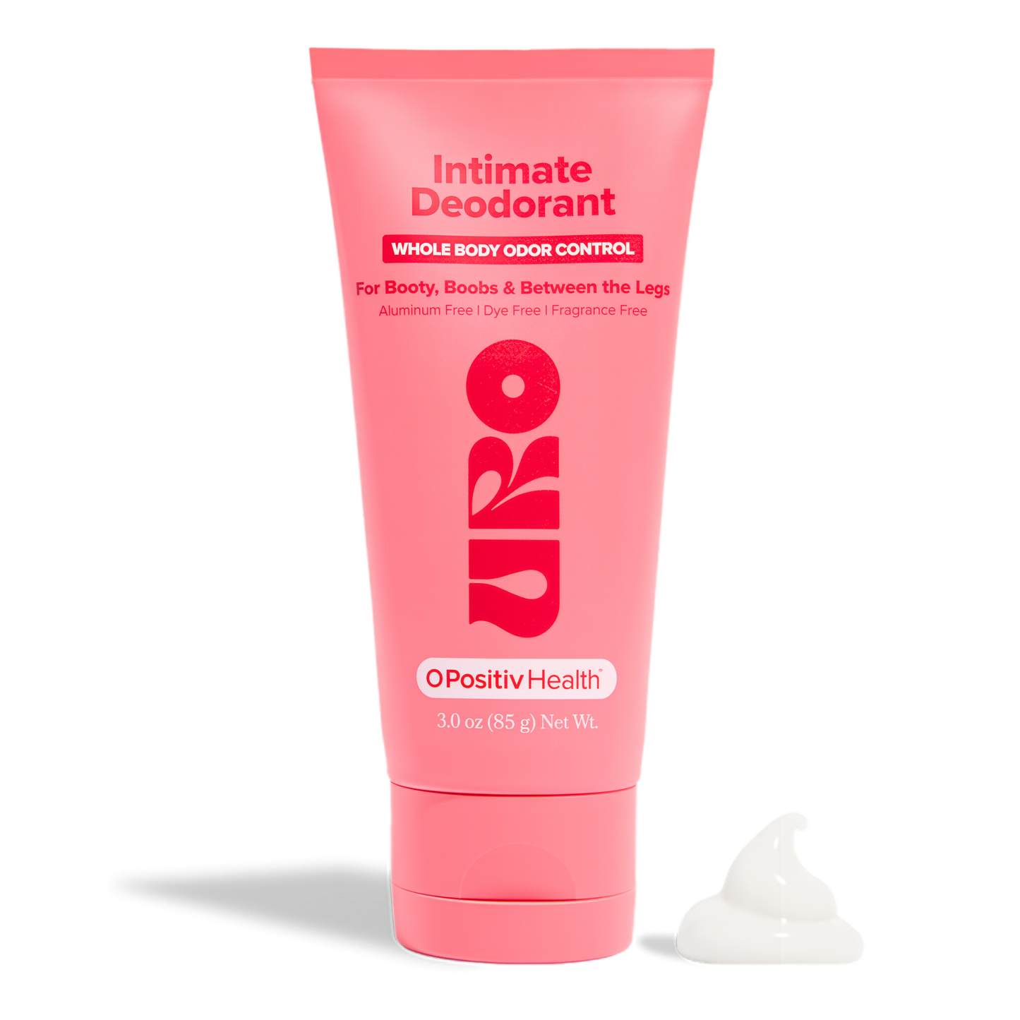 URO Intimate Whole Body Deodorant Cream – Dermatologist Tested, Hypoallergenic, Non-irritating, Aluminum Free, Unscented, Dries Clear – Odor & Moisture Control, Anti-Chafing – 3 Oz Tube (Pack of 1)
