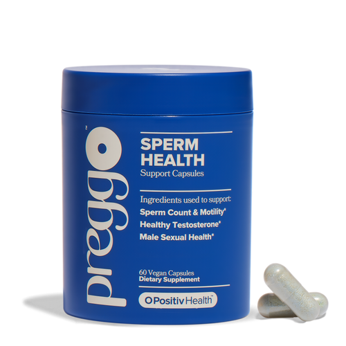 O Positiv Preggo Sperm Health Capsules for Men - OBGYN-Formulated for Improved Sperm Count & Motility with Tongkat Ali, NAC, Alpha Lipoic Acid – Male Reproductive Health, 60 Count (Pack of 1)